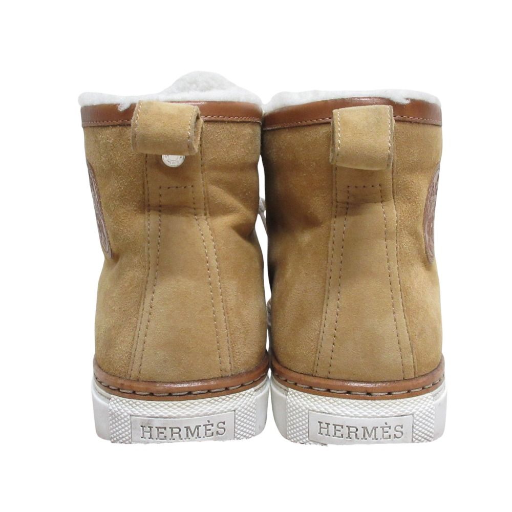 良品 HERMES エルメス ジミー ムートン ハイカットスニーカー 36 1/2