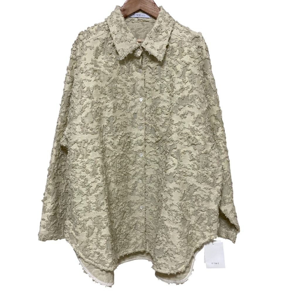 25SS ETRE TOKYO エトレトウキョウ カットジャガード オーバーシャツ フリーサイズ ベージュ レディース 古着