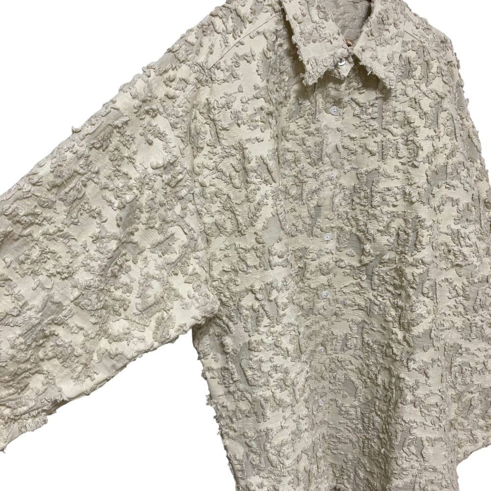 25 SS ETRE TOKYO エトレトウキョウ カットジャガード オーバーシャツ フリーサイズ ベージュ レディース 古着