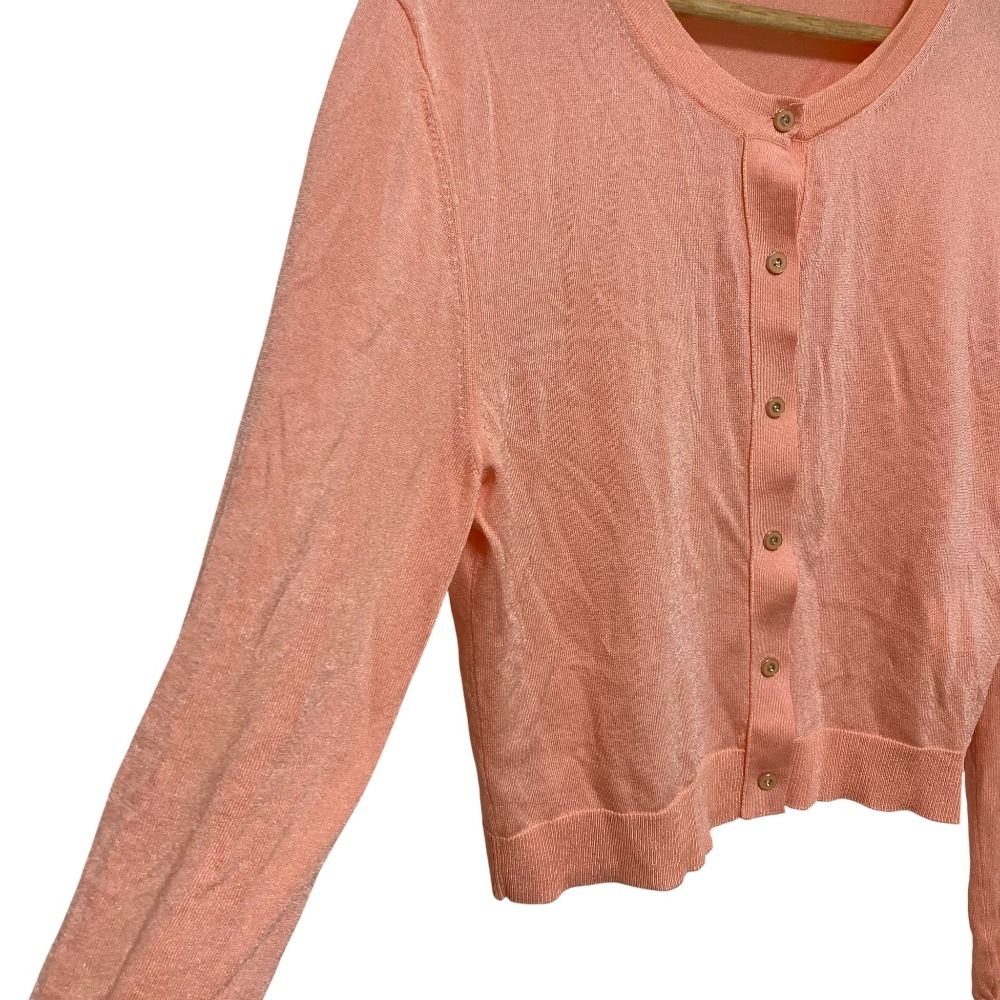 FOXEY NEW YORK フォクシーニューヨーク ルプランタン カーディガン 41675 サイズ38 コーラルピンク レディース 古着