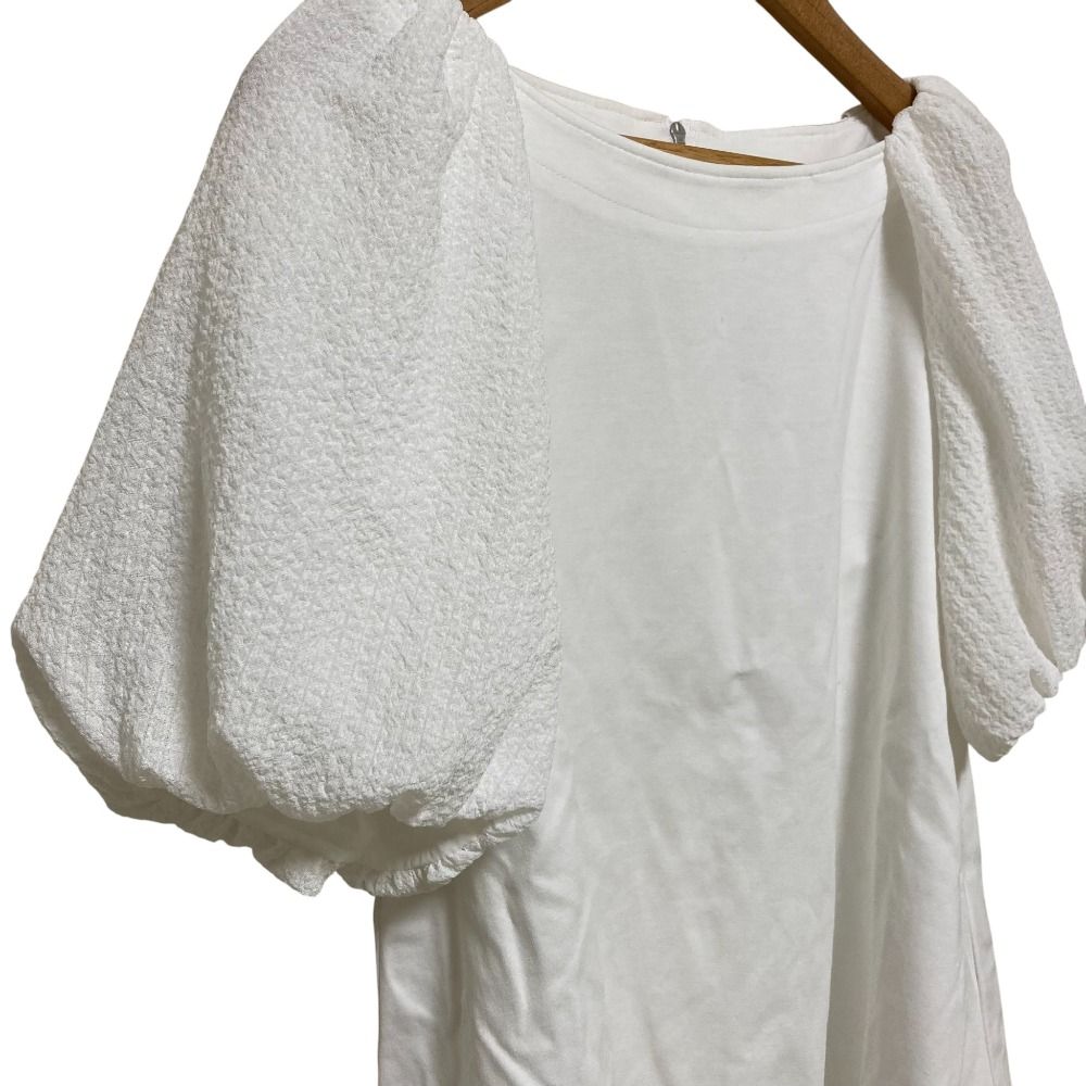 FOXEY NEW YORK フォクシーニューヨーク モデル PLISSE TOP パフスリーブ ブラウス 42991 サイズ38 ホワイト レディース 古着