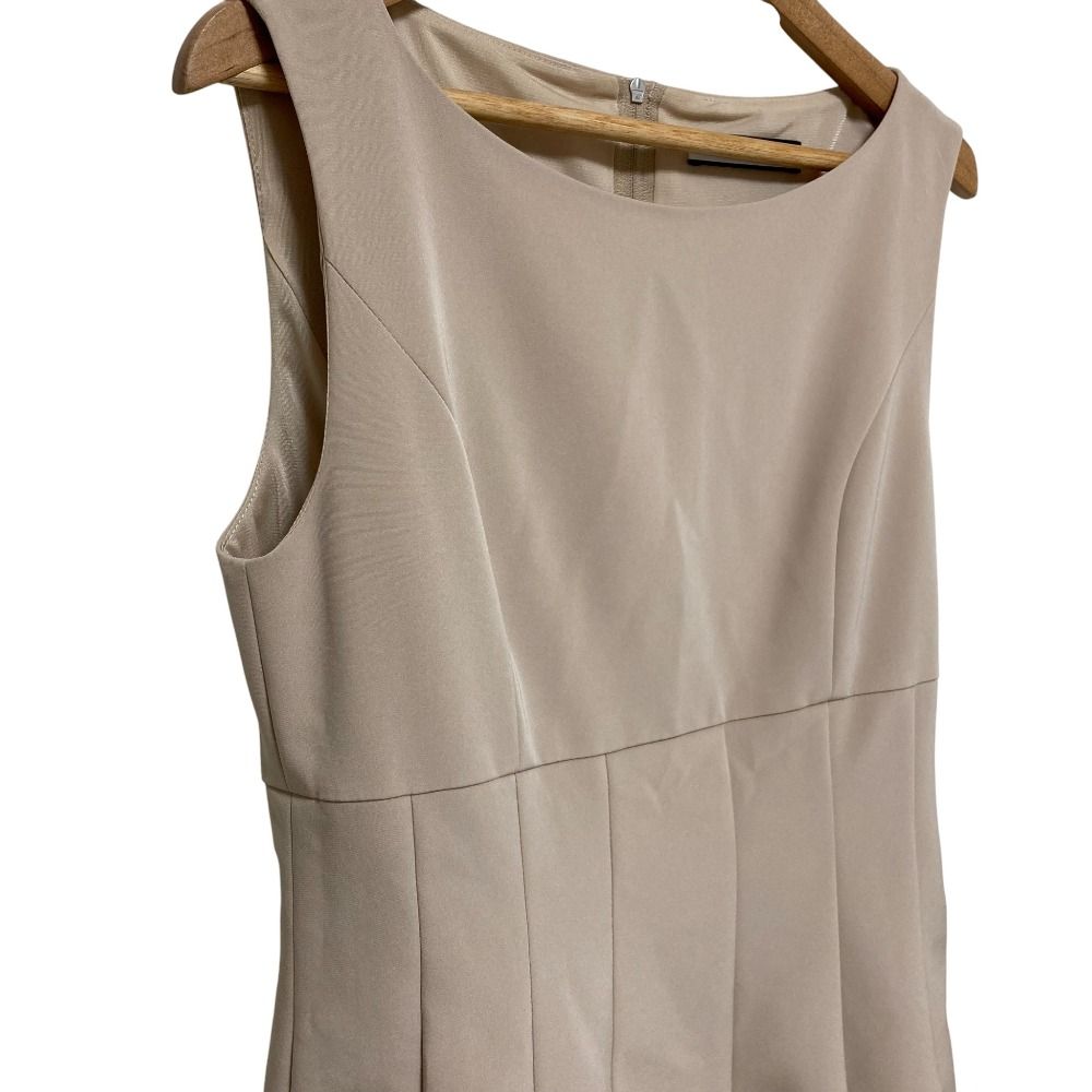 FOXEY YORK フォクシーニューヨーク Slim Tuck Dress ノースリーブワンピース 38327 サイズ38 ベージュ レディース 古着