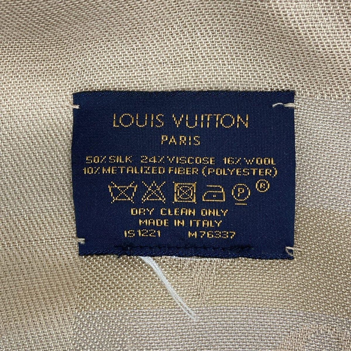 LOUIS VUITTON ルイヴィトン ストール ショール ショールモノグラムソーシャイン M 76337 ベージュ ウール シルク