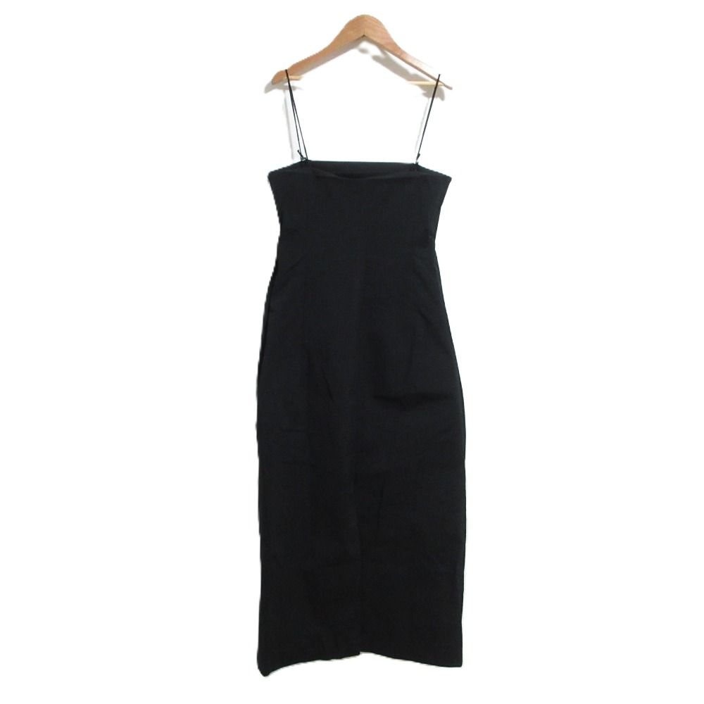 24 SS YLEVE イレーヴ キャミソール ロングワンピース サイズ2 ブラック レディース 古着