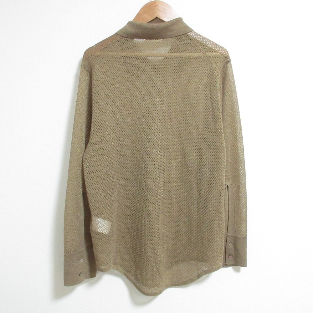 25AW DES PRES デプレ トゥモローランド レーヨンポリエステルシアーニット レギュラー シャツ サイズF ベージュ レディース 古着