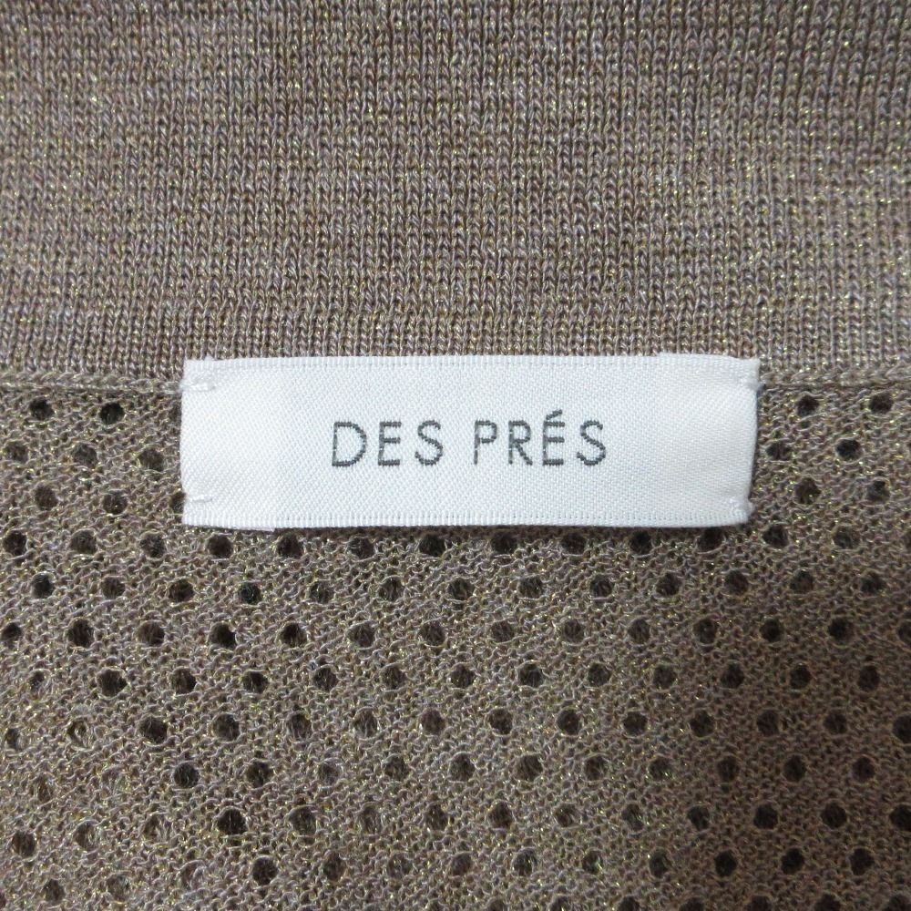 最終値下 25AW DES PRES デプレ トゥモローランド レーヨンポリエステルシアーニット レギュラー シャツ サイズF ベージュ レディース 古着