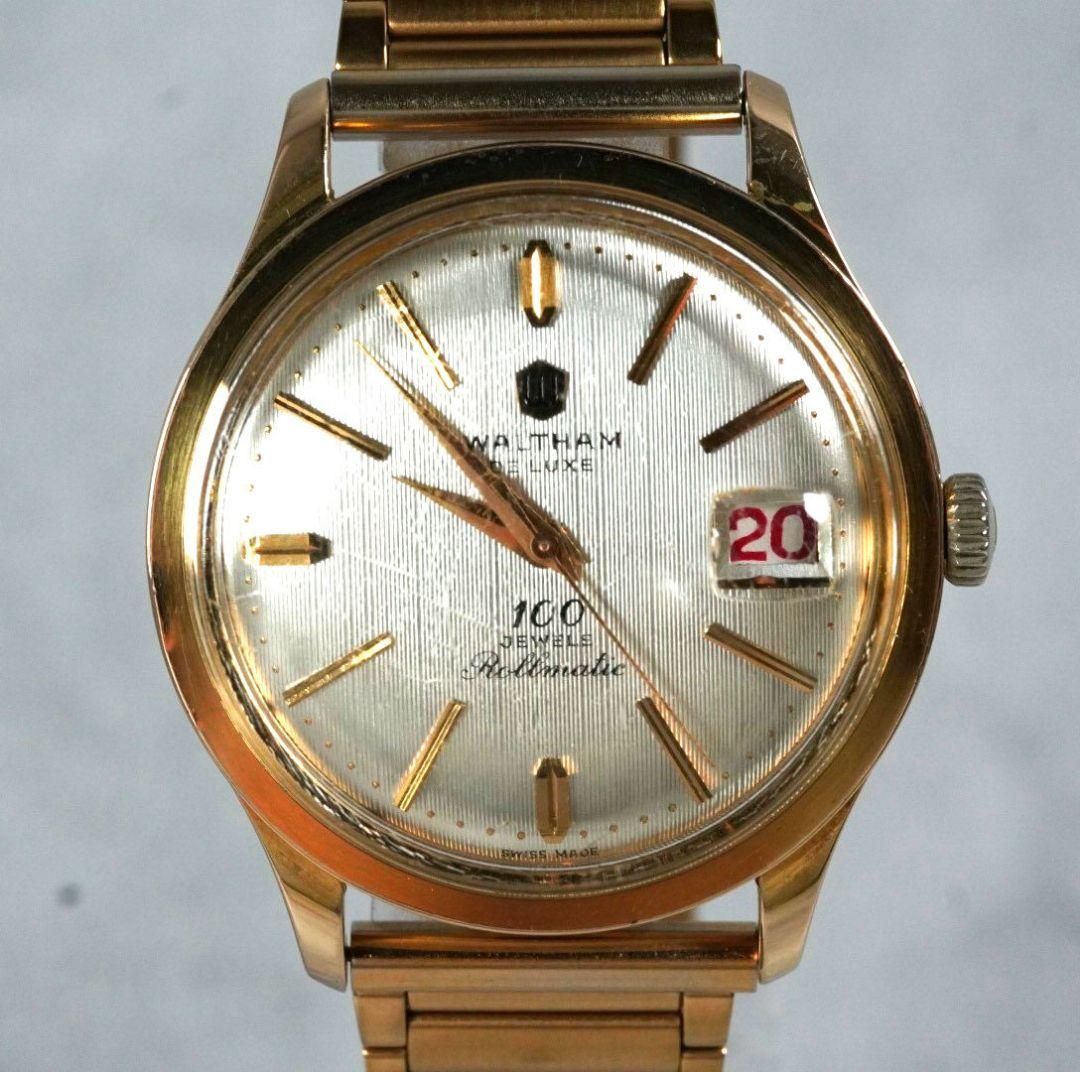 幻の100石】WALTHAM ウォルサム 100 JEWELS De Luxe Rollmatic 自動巻 