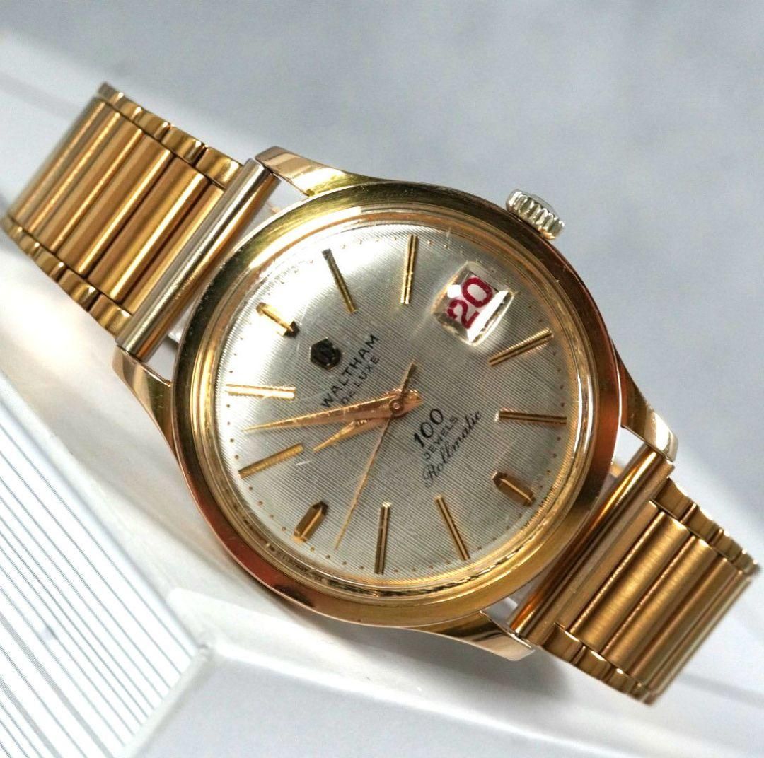 幻の100石】WALTHAM ウォルサム 100 JEWELS De Luxe Rollmatic 自動巻