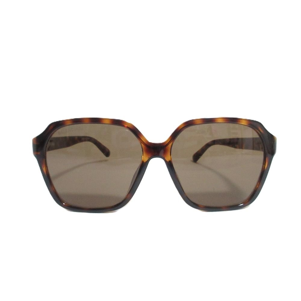 BALENCIAGA バレンシアガ サイドロゴ スクエア サングラス BB0153SA ブラウン べっ甲 レディース 古着