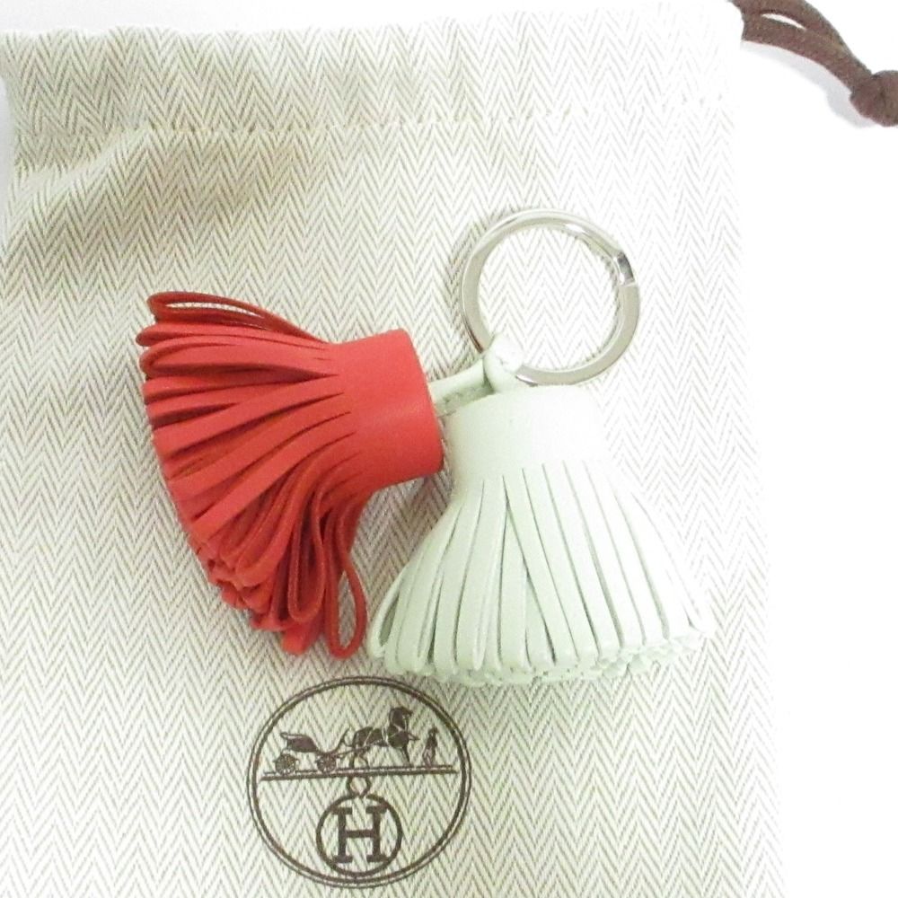HERMES エルメス カルメン ウノドス ローズテキサス チャーム レッド ライトグリーン レディース 古着