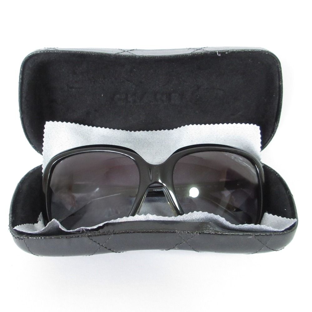 CHANEL シャネル サイドリボン サングラス 5171-A ブラック レディース 古着
