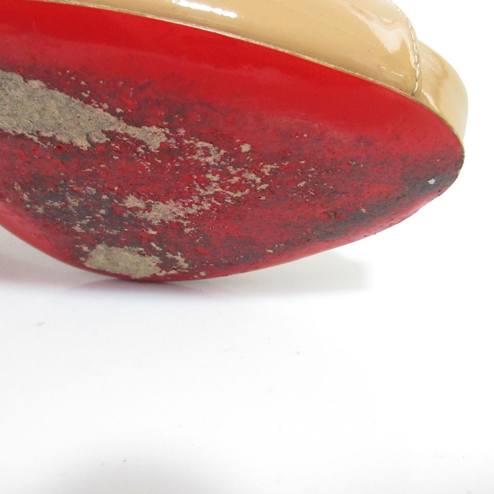 オープントゥ パテントパンプス