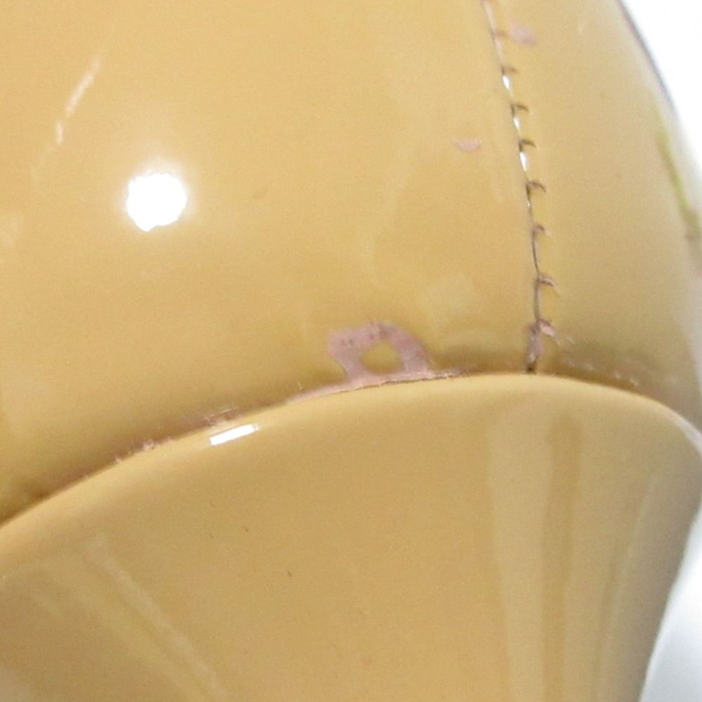  Christian Louboutin クリスチャンルブタン オープントゥ パテントパンプス 37.5 24 cm相当 ヌードベージュ レディース 古着 ハイヒール パンプス パンプス