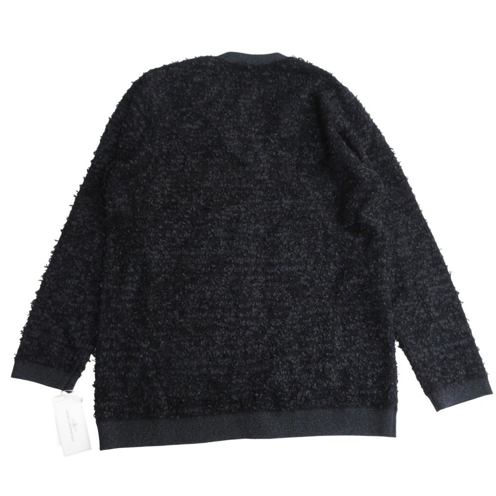 24AW GRACE CONTINENTAL グレースコンチネンタル ツイードバイ ニットカーディガン 0124453018 サイズ36 ブラック レディース 古着