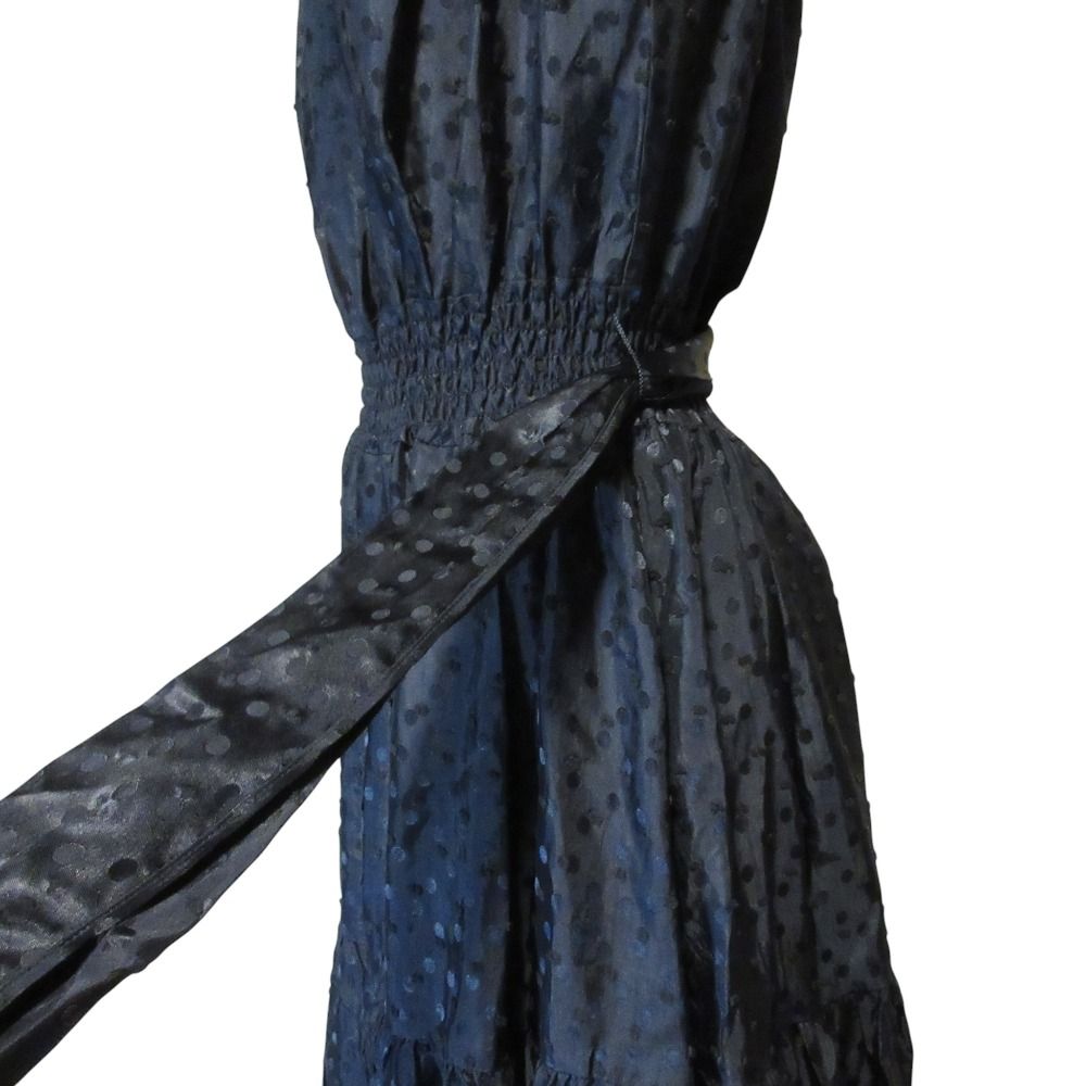  25 SS コルコバード ドットドビー ジャガード オフショルダードレス ワンピース サイズ38 ネイビー レディース 古着 半袖 その他