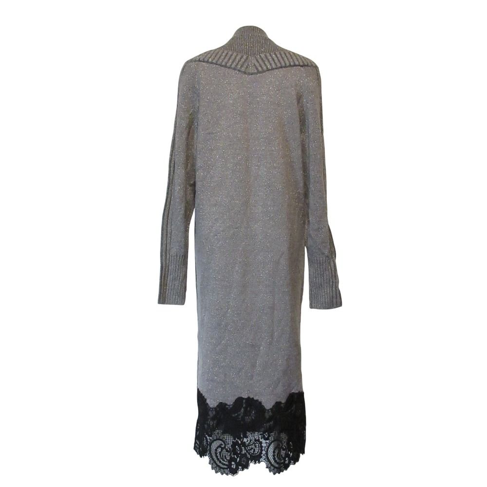 25 SS GRACE グレースコンチネンタル レイヤードレースニットワンピース サイズ36 グレー レディース 古着