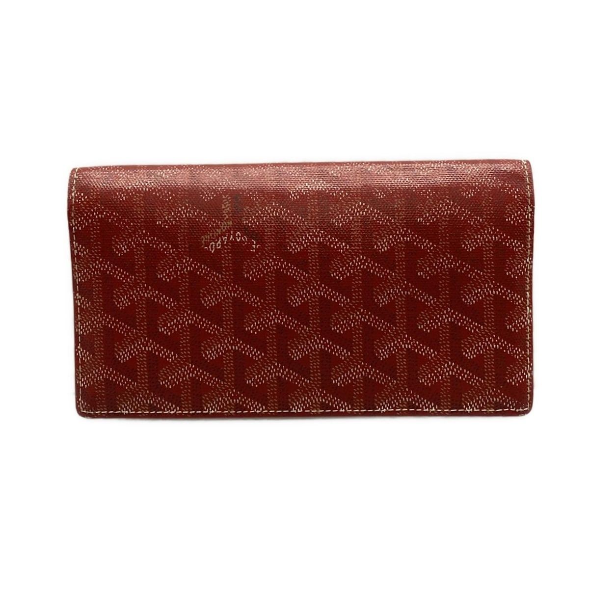 Goyard レザー長財布　赤 GOYARD(ゴヤール) 長財布 - レッド×白 - メルカリ