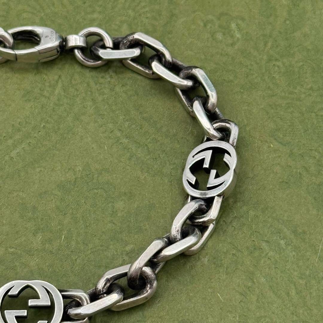 GUCCIアンクレット GUCCI インターロッキングg 17サイズ ブレスレット 096720 - メルカリ