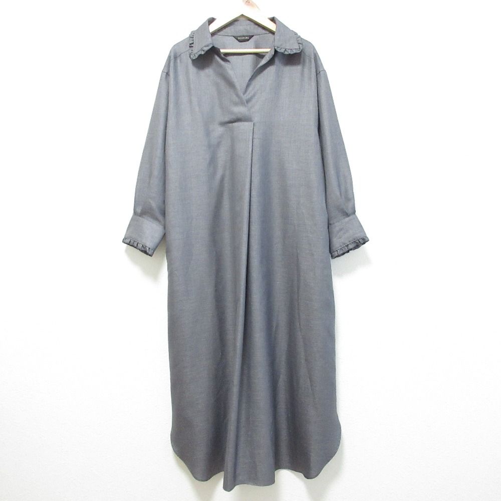 INGEBORG インゲボルグ オクシージュエルスキッパーワンピース シャツワンピース グレー レディース 古着