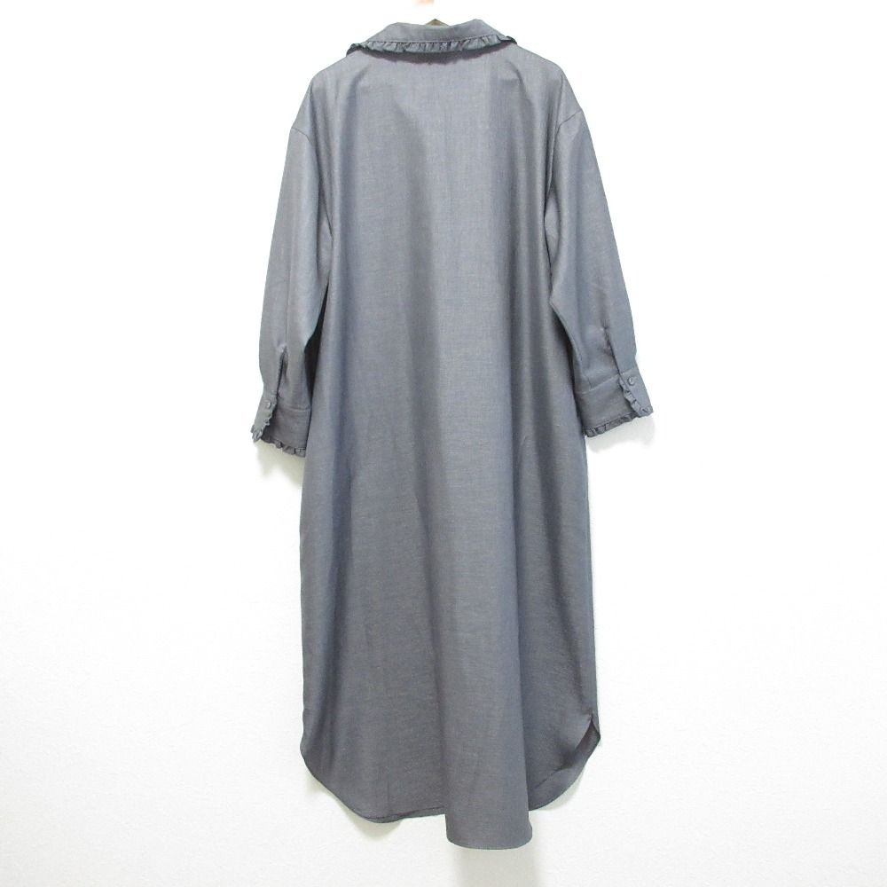 INGEBORG インゲボルグ オクシージュエルスキッパーワンピース シャツワンピース グレー レディース 古着