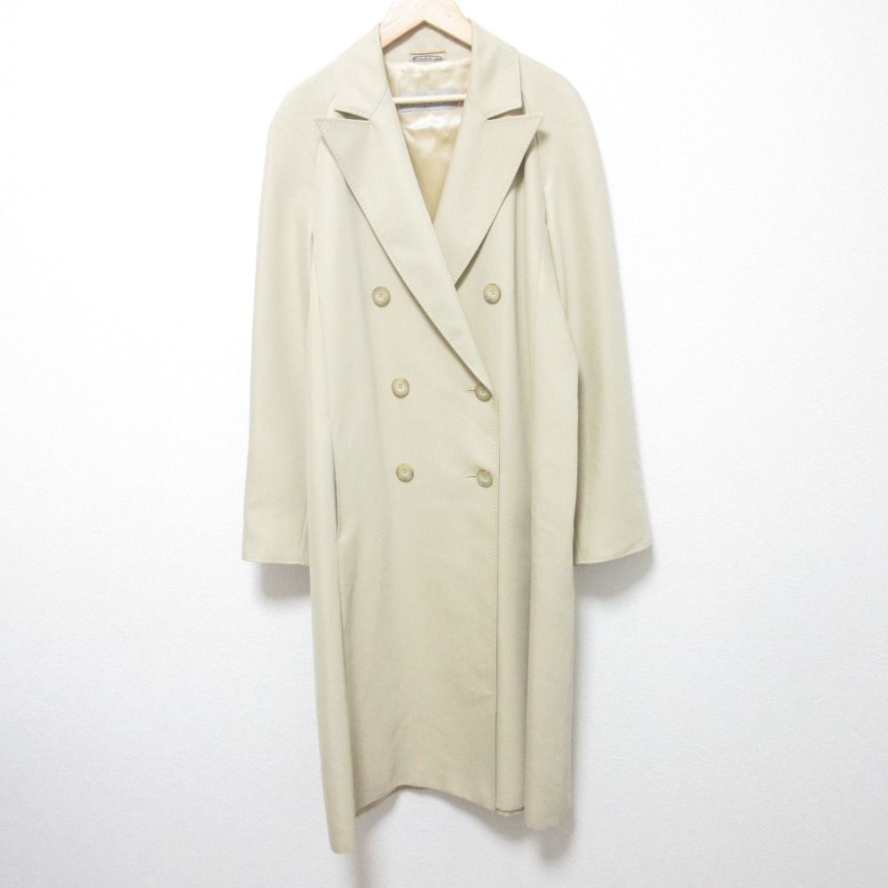 Max Mara マックスマーラ ダブルブレスト ロングコート トレンチコート サイズ42 ベージュ レディース 古着