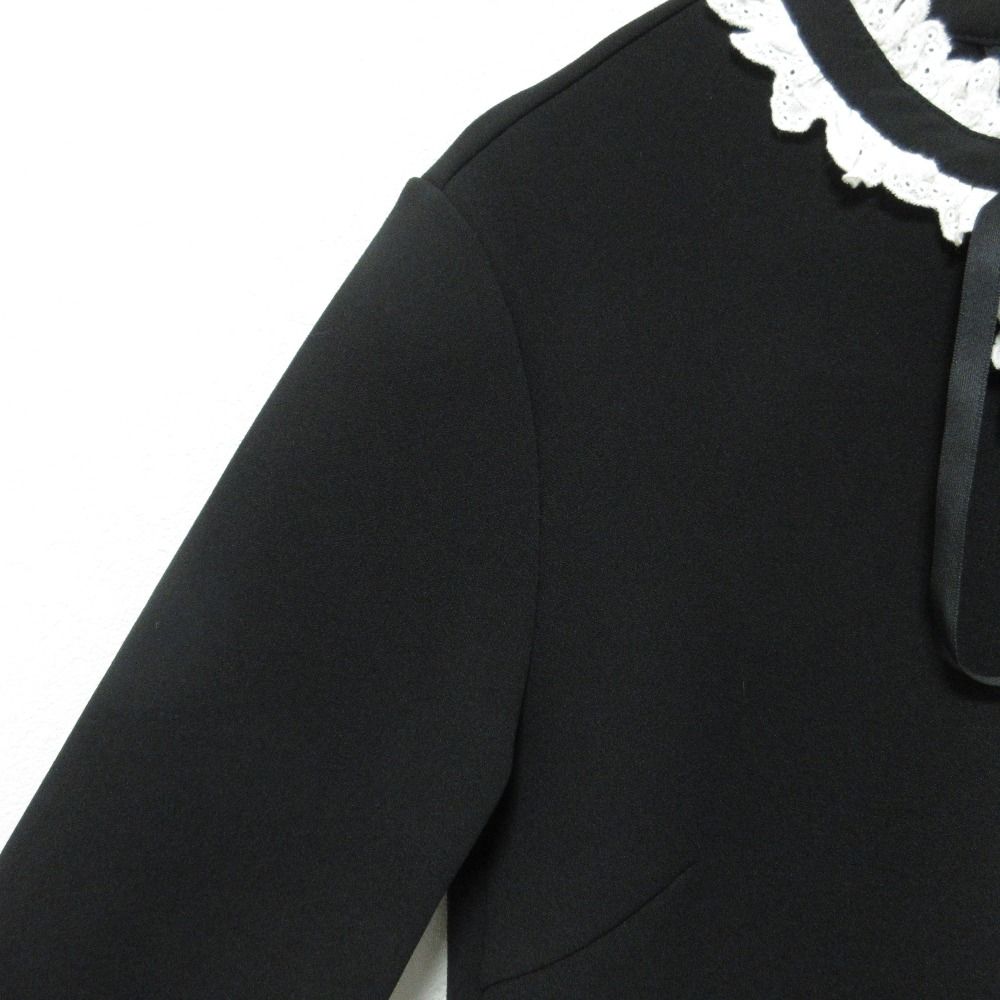 色 24AW TSURU By MARIKO OIKAWA ツルバイマリコオイカワ Eloise.D レースブラウス BL-2242140 サイズ36 ブラック レディース 古着 【特売セール】