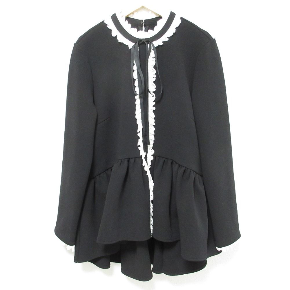 24AW TSURU By MARIKO OIKAWA ツルバイマリコオイカワ Eloise.D レースブラウス BL-2242140 サイズ36 ブラック レディース 古着