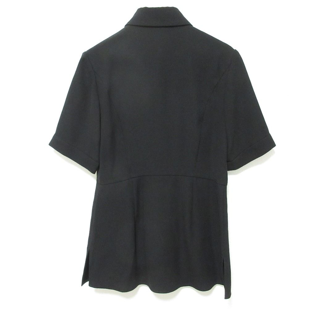 MW TOKYO エムダブリュー バックサテン ウエストシェイプ ロングブラウス MW19-FK001 サイズ36 ブラック レディース 古着