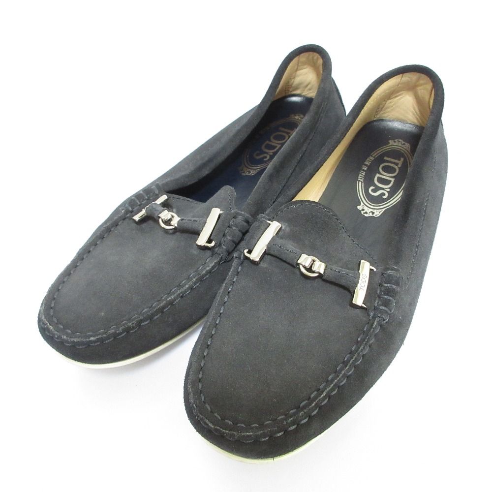 良品 TOD'S トッズ スウェード ドライビングシューズ フラットシューズ