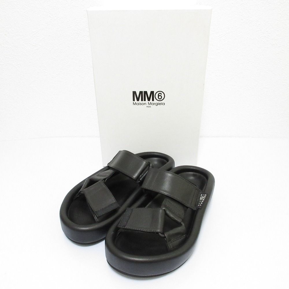 24 SS MM 6 エムエムシックス メゾンマルジェラ プラットフォーム サンダル サイズ37 23.5 cm～24 cm相当 ブラック レディース 古着