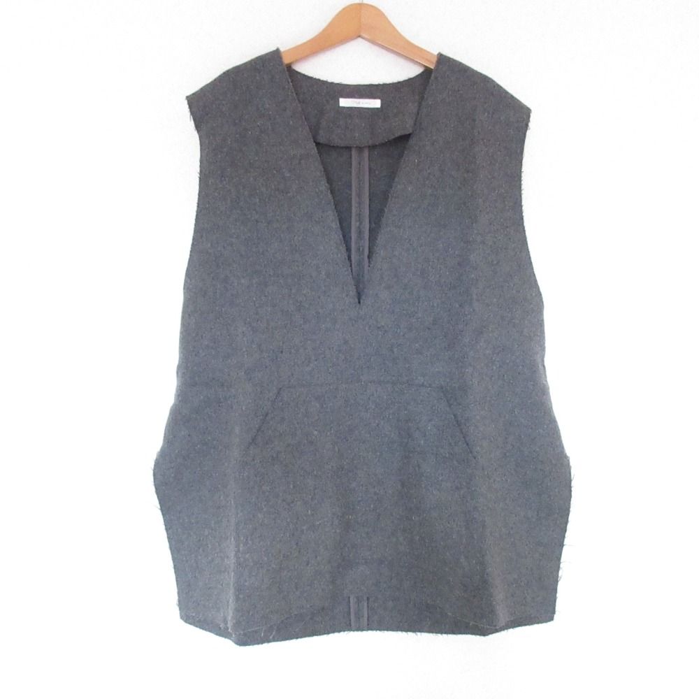美品 Plage プラージュ カットオフ Vネック ウールベスト グレー