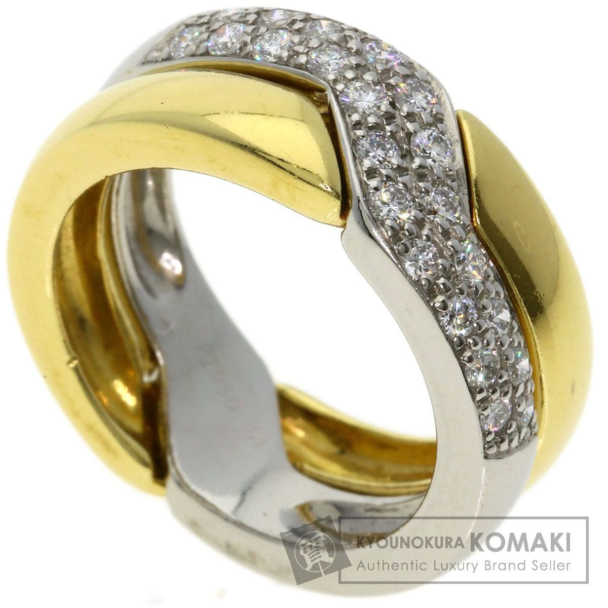 CARTIER カルティエ ヴィンテージ コンビ ダイヤモンド 51 リング 指輪 K18YG PT950 レディース