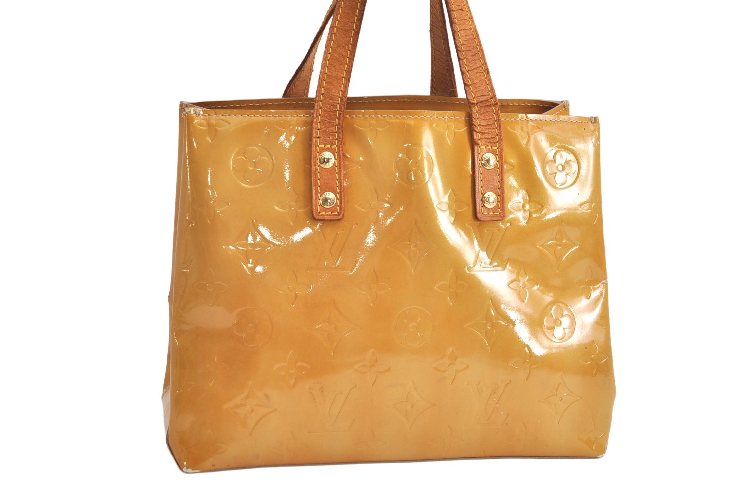 LOUIS VUITTON ルイヴィトン ヴェルニ リード PM ハンドトートバッグ イエロー M91334 LV 4247N