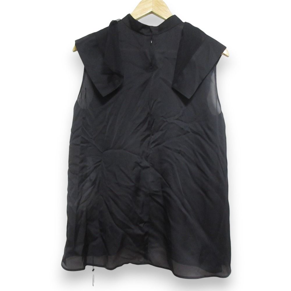 25SS sacai サカイ SATIN CHIFFON PULLOVER サテンシフォン プルオーバー ブラウス 25-07924 サイズ3 ブラック レディース 古着