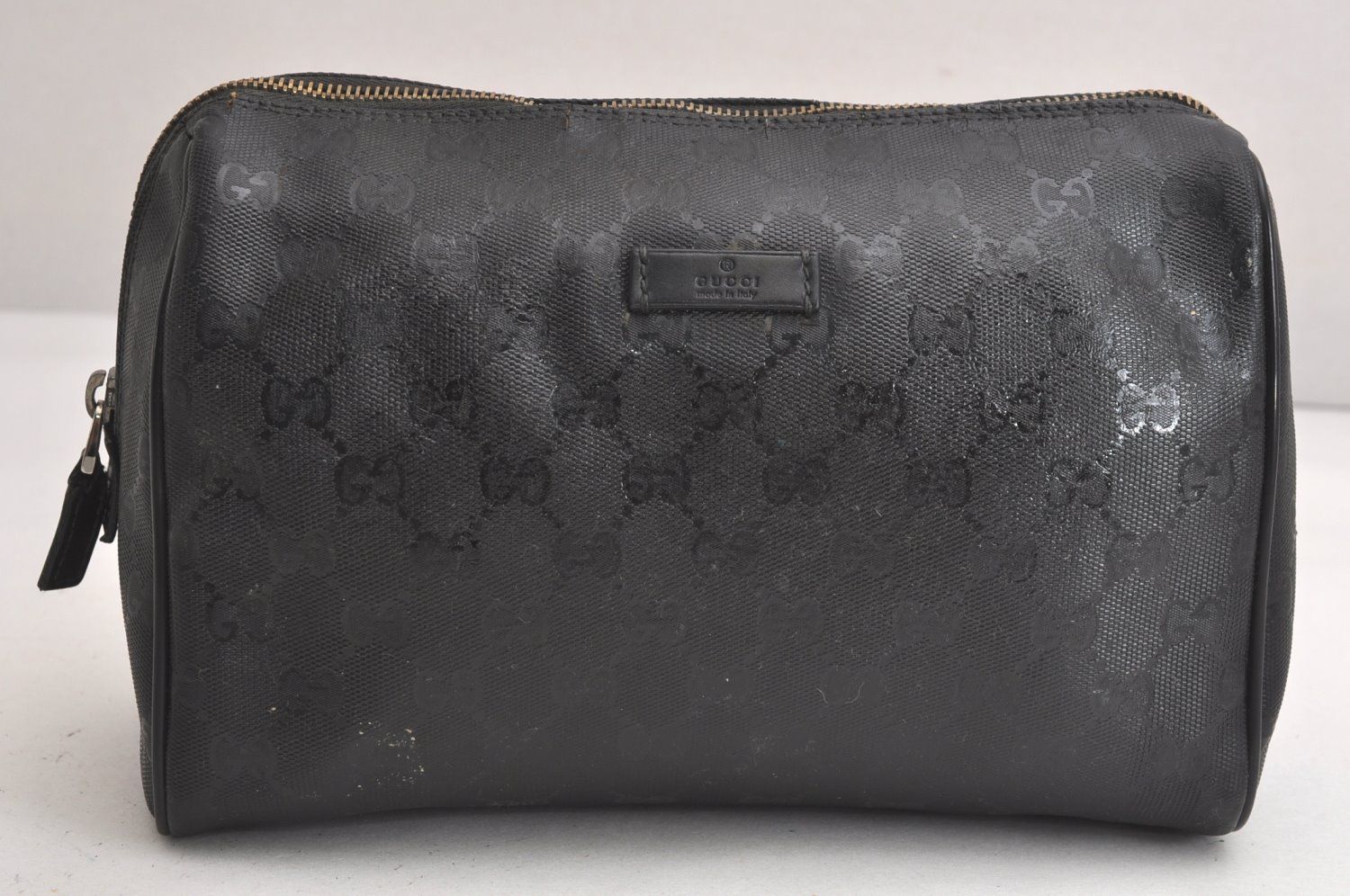 GUCCI グッチ インプリメ ヴィンテージ クラッチハンドバッグ 財布 GGピーブイシー レザー ブラック 4274N