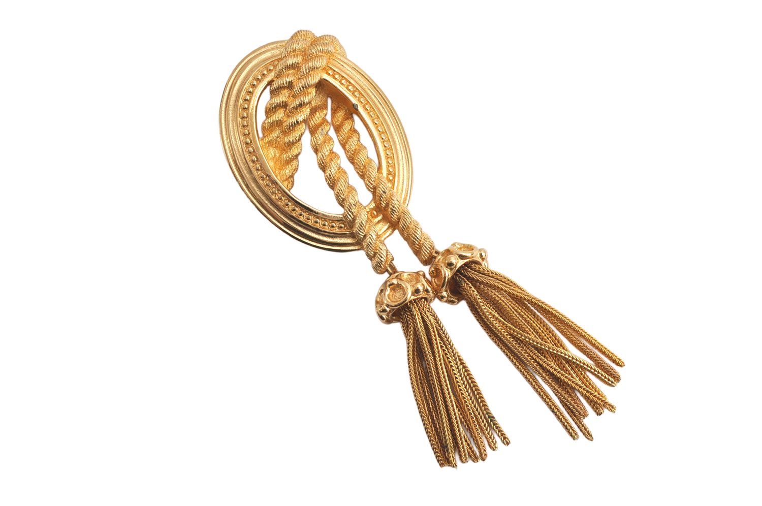 Christian Dior ディオール ヴィンテージ 紐 モチーフ ブローチ ゴールド トーン CD 4283N