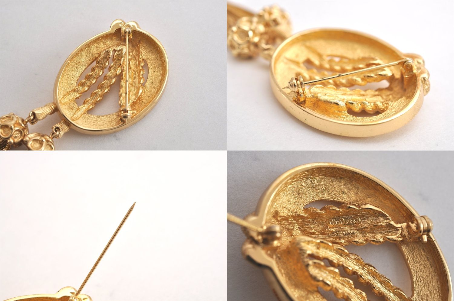 Christian Dior ディオール ヴィンテージ 紐 モチーフ ブローチ