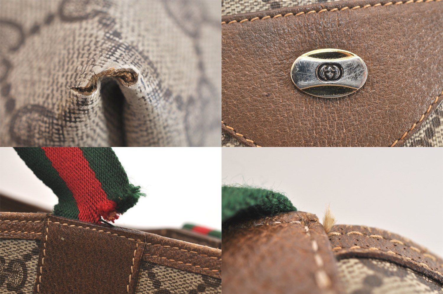 GUCCI グッチ ウェブ シェリーライン ショルダートートバッグ GGピーブイシー レザー ブラウン 4301N GINKGOPHARMACY_COM