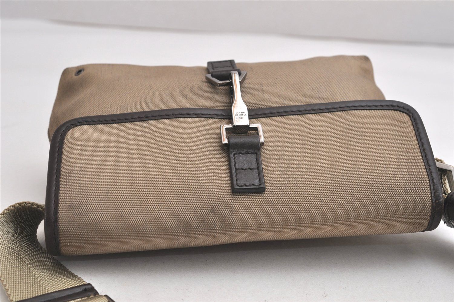  GUCCI グッチ ヴィンテージ ウエストボディーバッグ キャンバス レザー 92543 ベージュ 4322 N クラッチバッグ バッグ