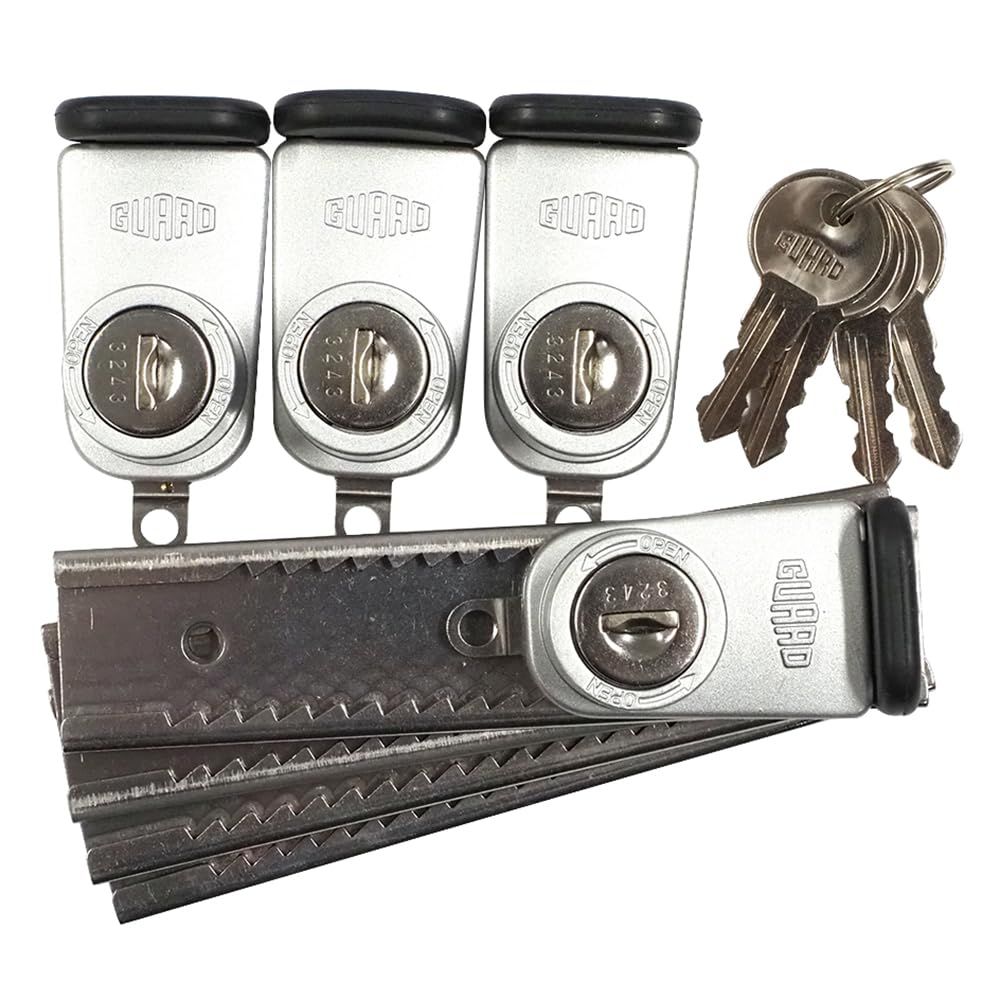 GUARD サッシュ窓用補助錠 窓 ぼー犯錠 シルバー 4個セット No.540-4S シルバー 4個セット