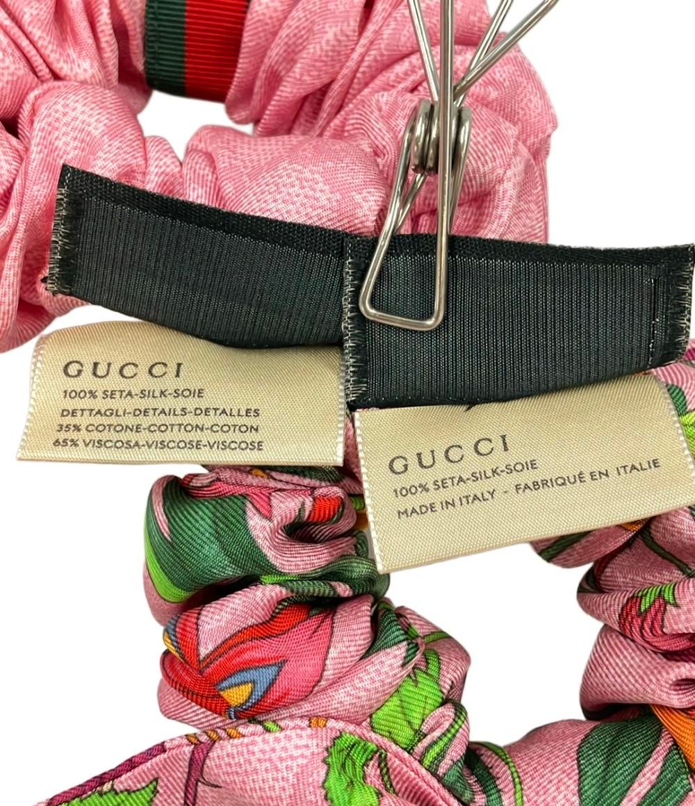 美品　GUCCI オフディア　シュシュ 美品 グッチ シュシュ 2個セット シルク100% 765564 レディース GUCCI