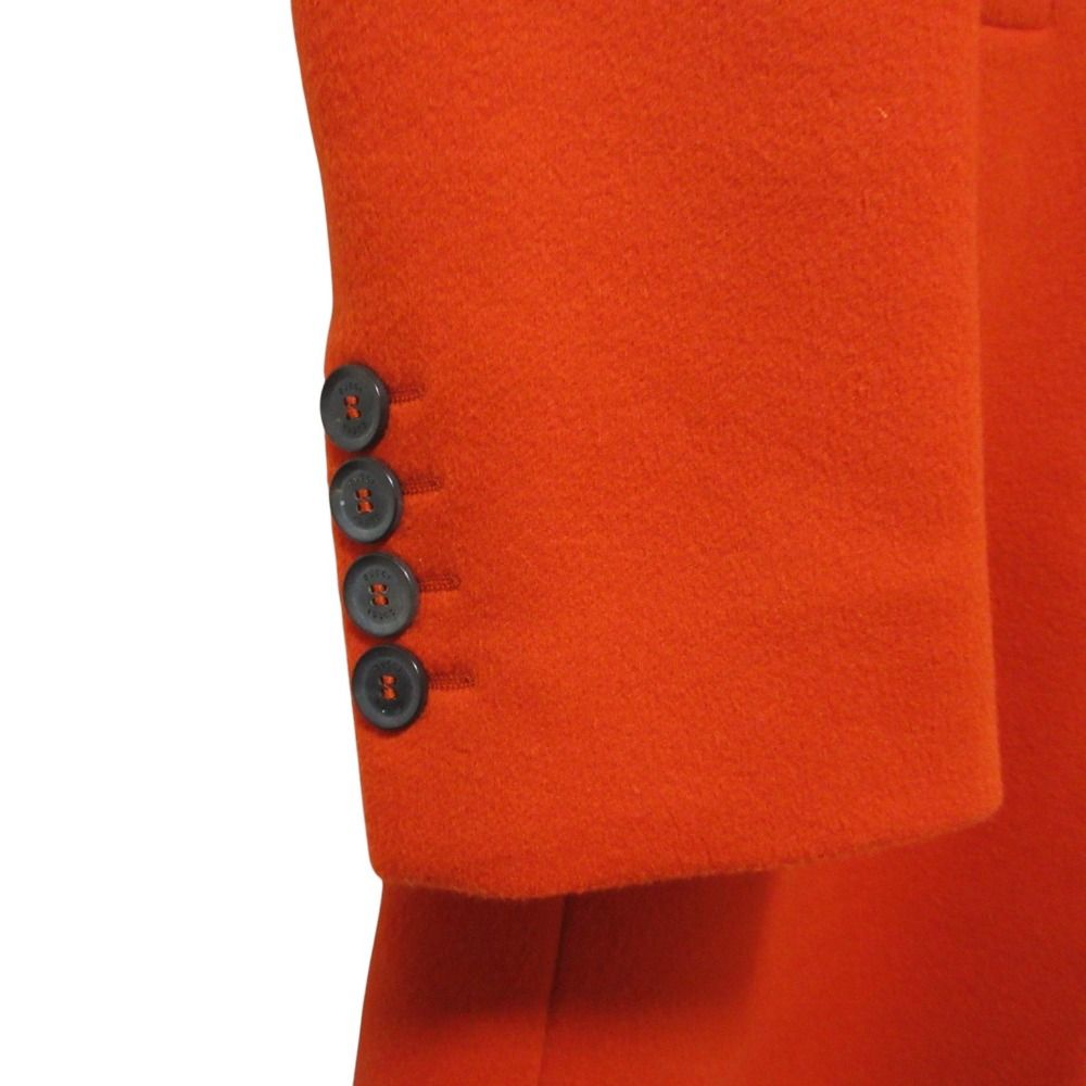 良品 GUCCI グッチ ウール ロング チェスターコート 354334 38 レッド