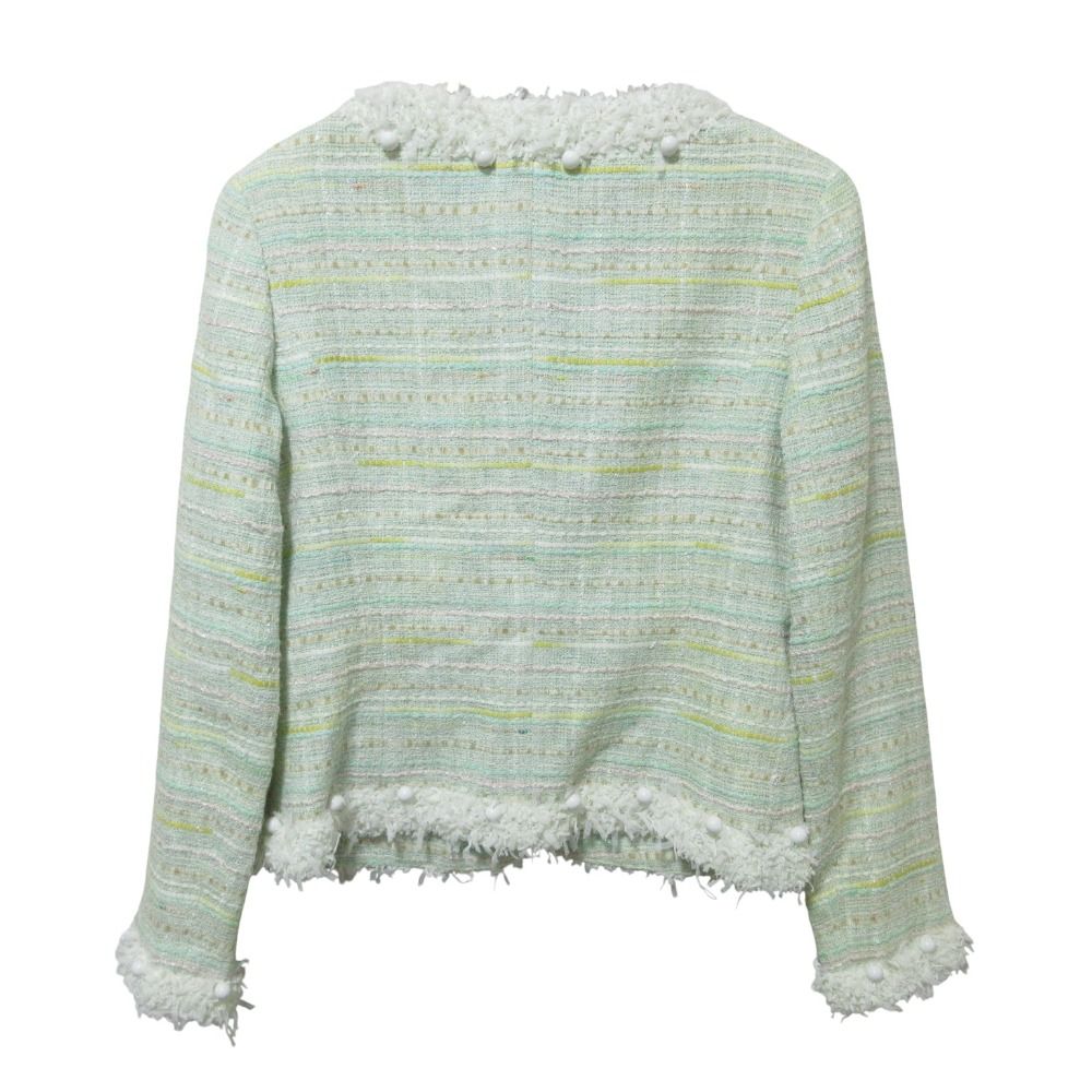 040マルティニーク3.1万上質ストレッチノーカラージャケット グレー