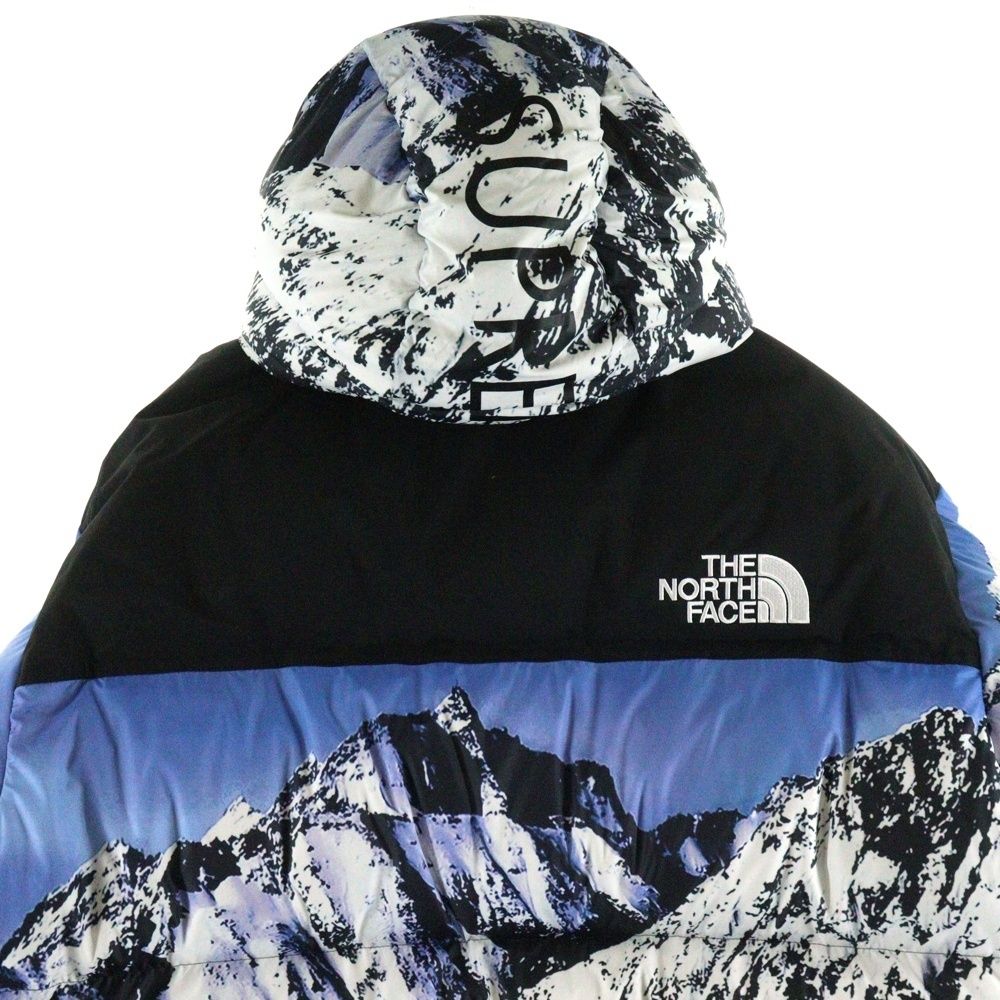 SUPREME シュプリーム 17 AW THE NORTH FACE Mountain Baltoro Jacket ザノースフェイス マウンテンバルトロジャケット 雪山 ブルー ホワイト ストレッチデニム デニム