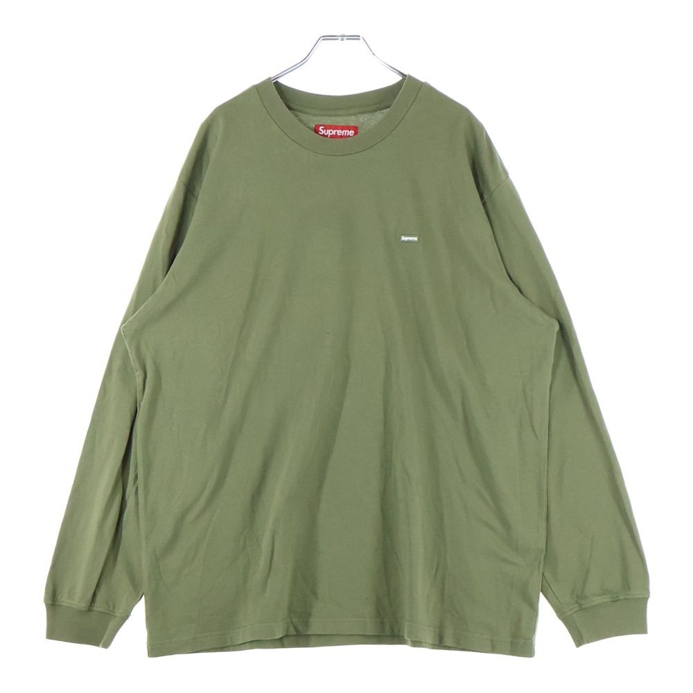 SUPREME シュプリーム 23AW Small Box L S Tee スモールボックスロゴ クルーネック 長袖Tシャツ カットソー オリーブ