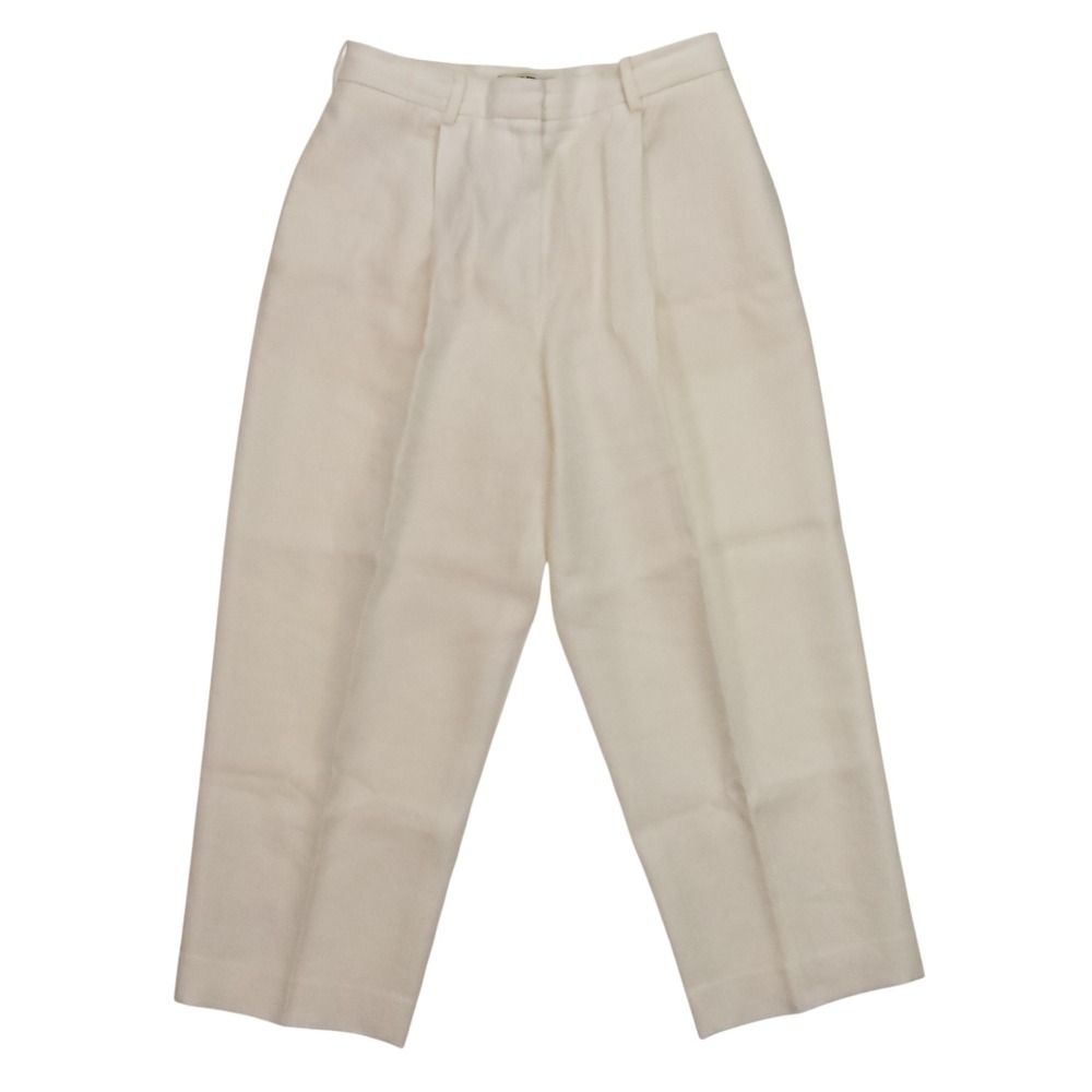 THE ROW ザロウ TONNIE PANT タック テーパードパンツ 0 ホワイト レディース 古着