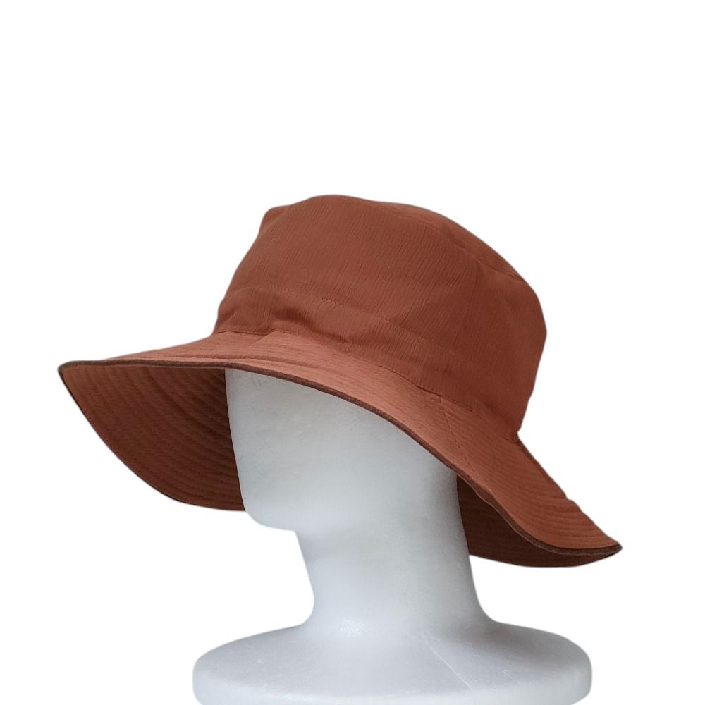 HERMES エルメス シルク100％ バケットハット 帽子 58 cm ブラウン レディース 古着