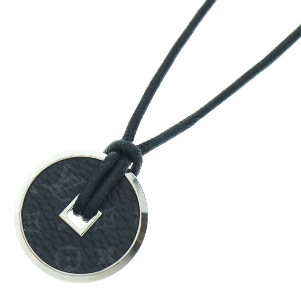 LOUIS VUITTON ルイヴィトン モノグラムエクリプス コリエ コイン ネックレス ブラック シルバー M62589