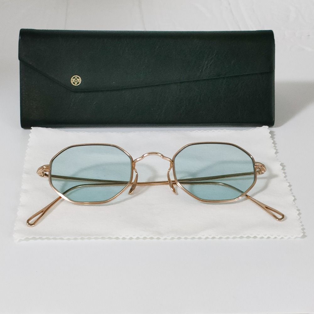 ayame アヤメ OCTA オクタゴ　サングラス シャンパンゴールド 美品 ayame アヤメ OCTA オクタ チタニウム オクタゴンシェイプ