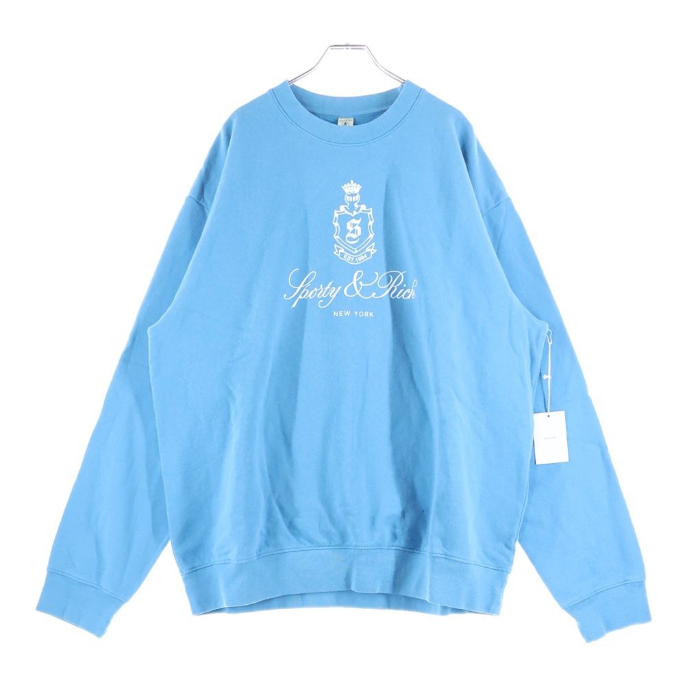 NO BRAND ノーブランド SPORTY - RICH スポーティアンドリッチ Vendome Sweatshirt クルーネックスウェットトレーナー ブルー